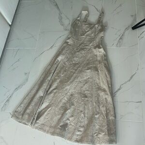 Abercrombie Nude Linen Midi Dress Small